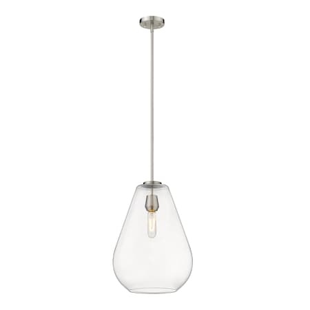 Z-Lite Ayra 1 Light Pendant, Brushed Nickel & Clear 488P12-BN